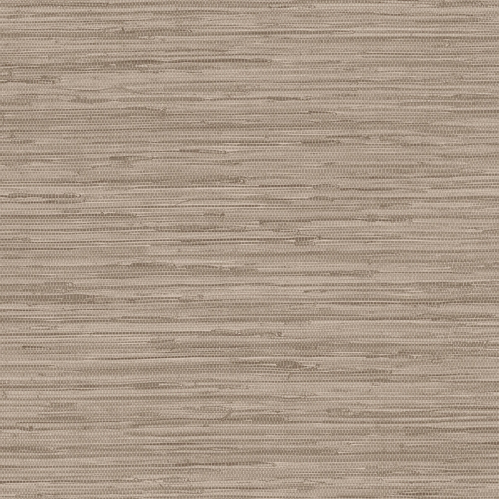 Faux Grasscloth Wallpaper, Brown, Bolt