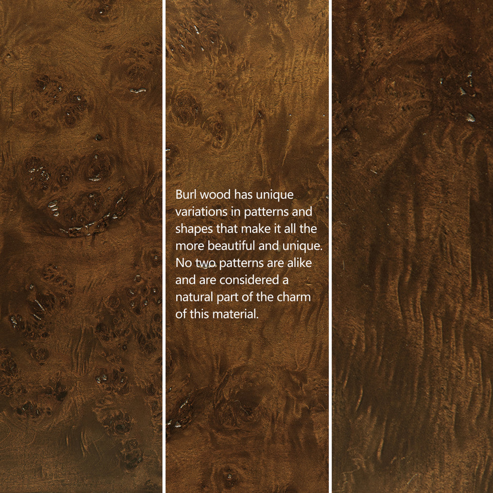 Nebula 29.5" Burl Wood Accent Pillar Side Table, Medium Brown Walnut
