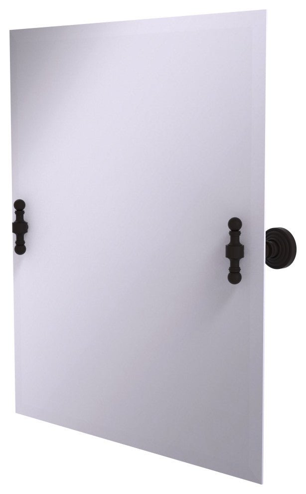 Frameless Rectangular Beveled Edge Tilt Mirror, Oil Rubbed Bronze