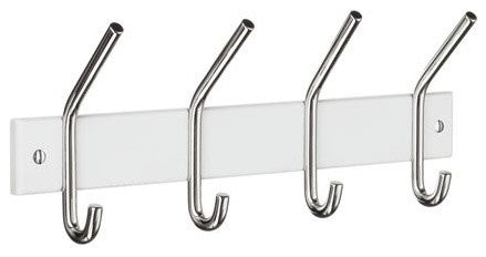Decorative Hooks For The Home, Polished Stainless Steel and White