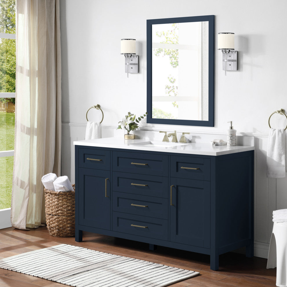 OVE Decors Tahoe II 60" Single Basin Vanity, Midnight Blue