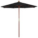 7.5' Square Push Lift Wood Umbrella, Black Olefin