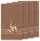 Linum Home Textiles Spring Time Embellished, Latte, Bath Towel, 4-Piece Set