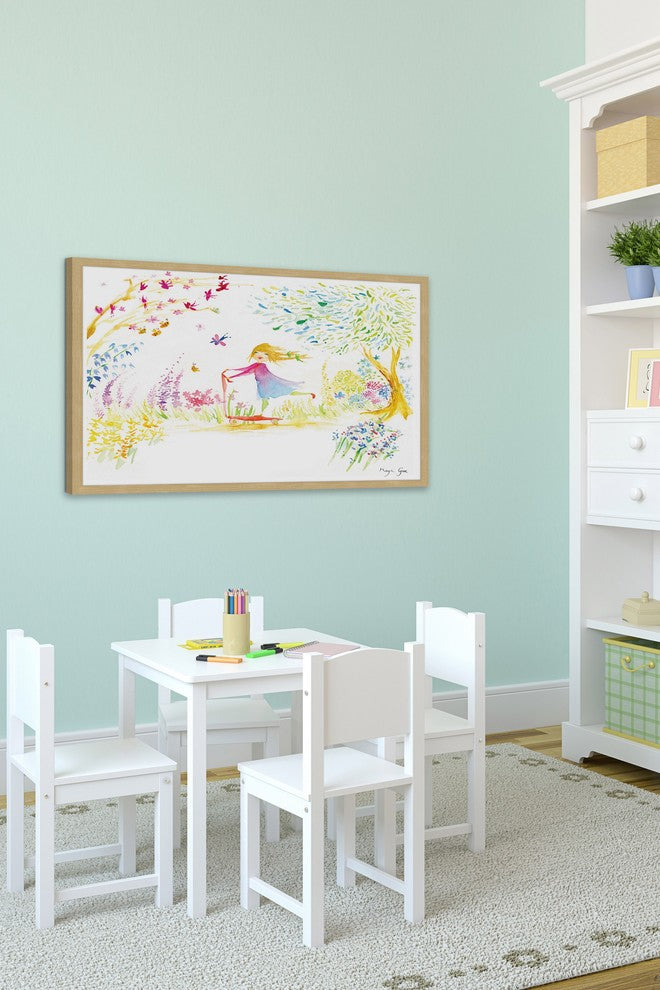 Marmont Hill, "Girl at Park" by Maya Gur Framed Painting Print, 36x24