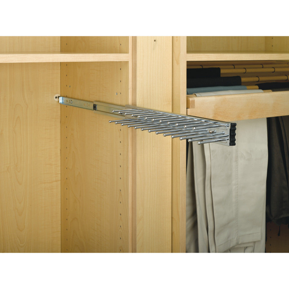 Sliding Tie Rack for Custom Closet Systems, 2.5"Wx12"Dx1.88"H