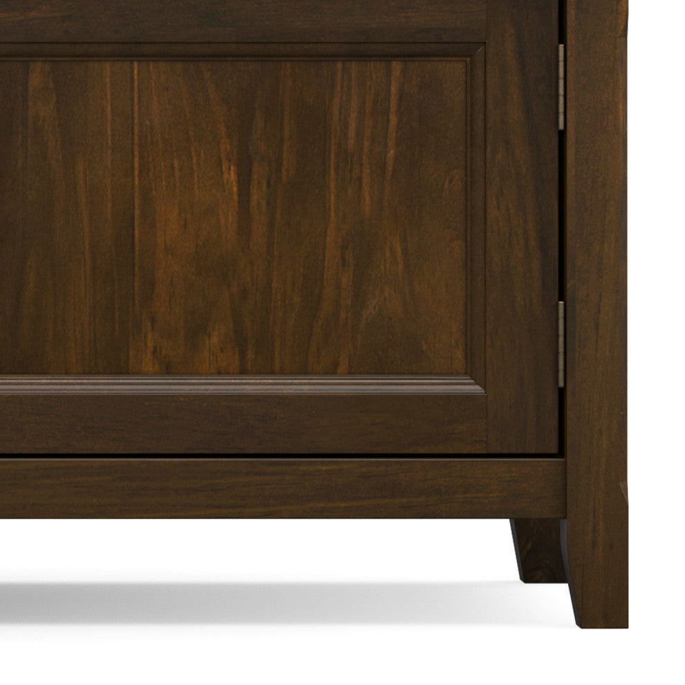 Burlington Solid Wood 72" Low TV Media Stand, Mahogany Brown