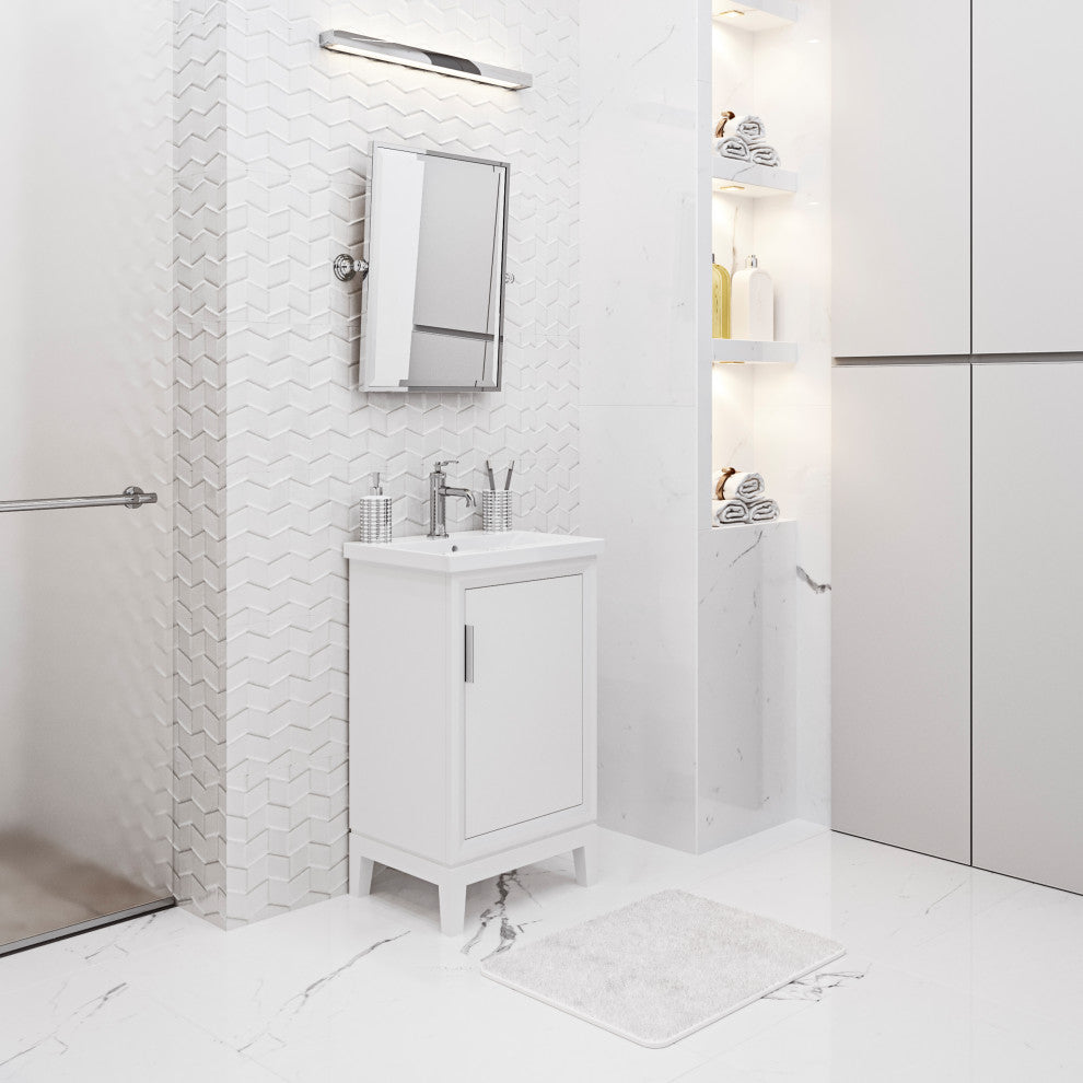 Elsa 20 In. Ceramic Sink Top Vanity in Pure White