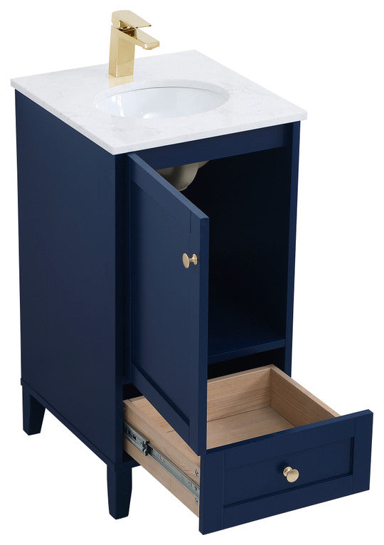 Single 18" Bathroom Vanity (Blue), Blue, 18