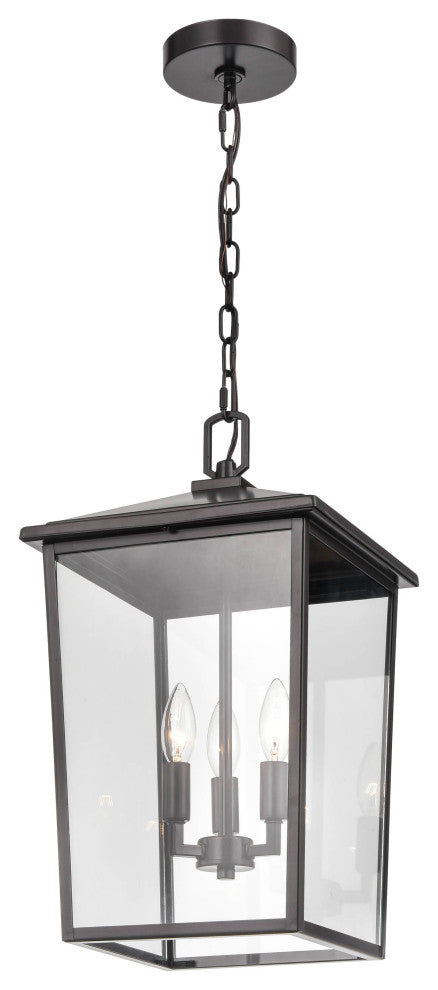 Fetterton Collection 3 Light 11" Powder Coat Bronze Outdoor Hanging Pendant