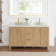 Sierra Bathroom Vanity, Washed Light Brown, 60inch, Without Mirror