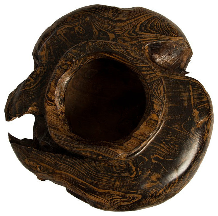 Teak Bowl, Black, Brown