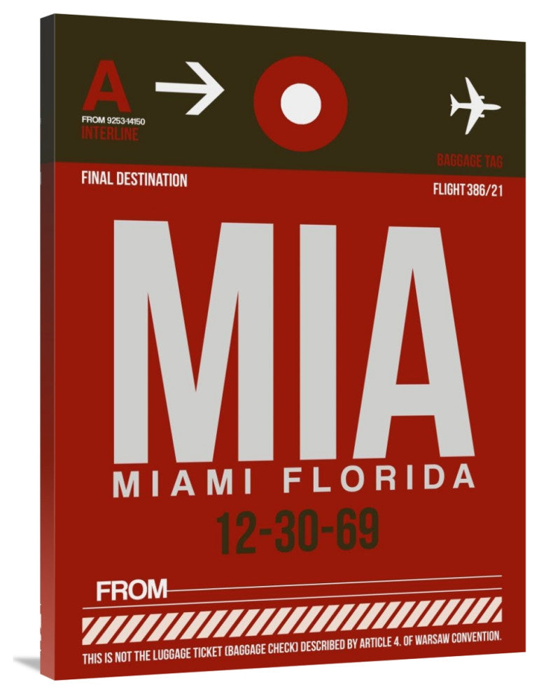 "MIA Miami Luggage Tag 2" Fine Art Print