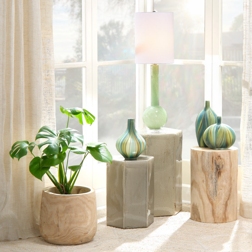 Porto Ceramic Indoor/Outdoor Side Table, Pistachio, Large