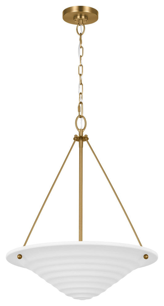 Dosinia Large Pendant, Textured White