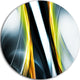 Fractal Lines Yellow White, Abstract Digital Art Round Wall Art, 11"
