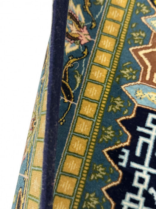 Fine Hand Knotted Silk & Wool Isfahan 3'5"x4'8"