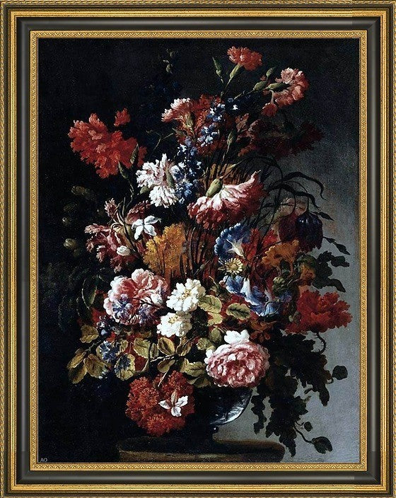 Paolo Porpora StillLife of Flowers Framed Premium Canvas Print, 21"x28"