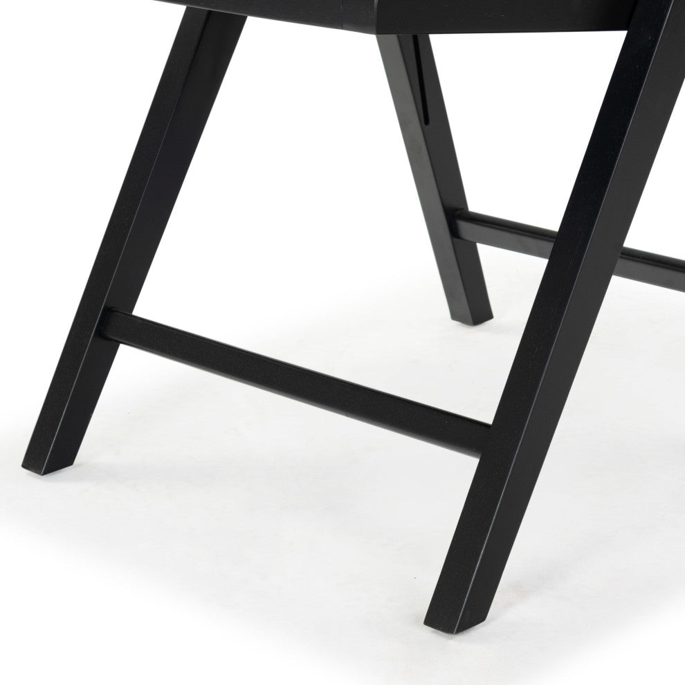 Safavieh Couture Jacie Wood Seat Folding Chair, Set of 2, Black