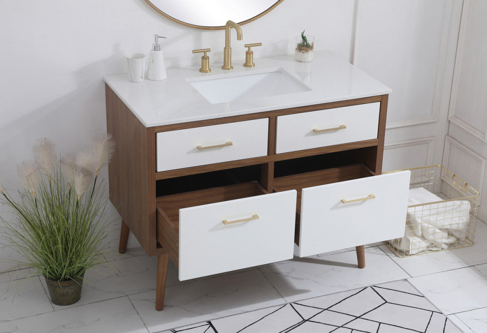 Home Living White 42" Bathroom Vanity