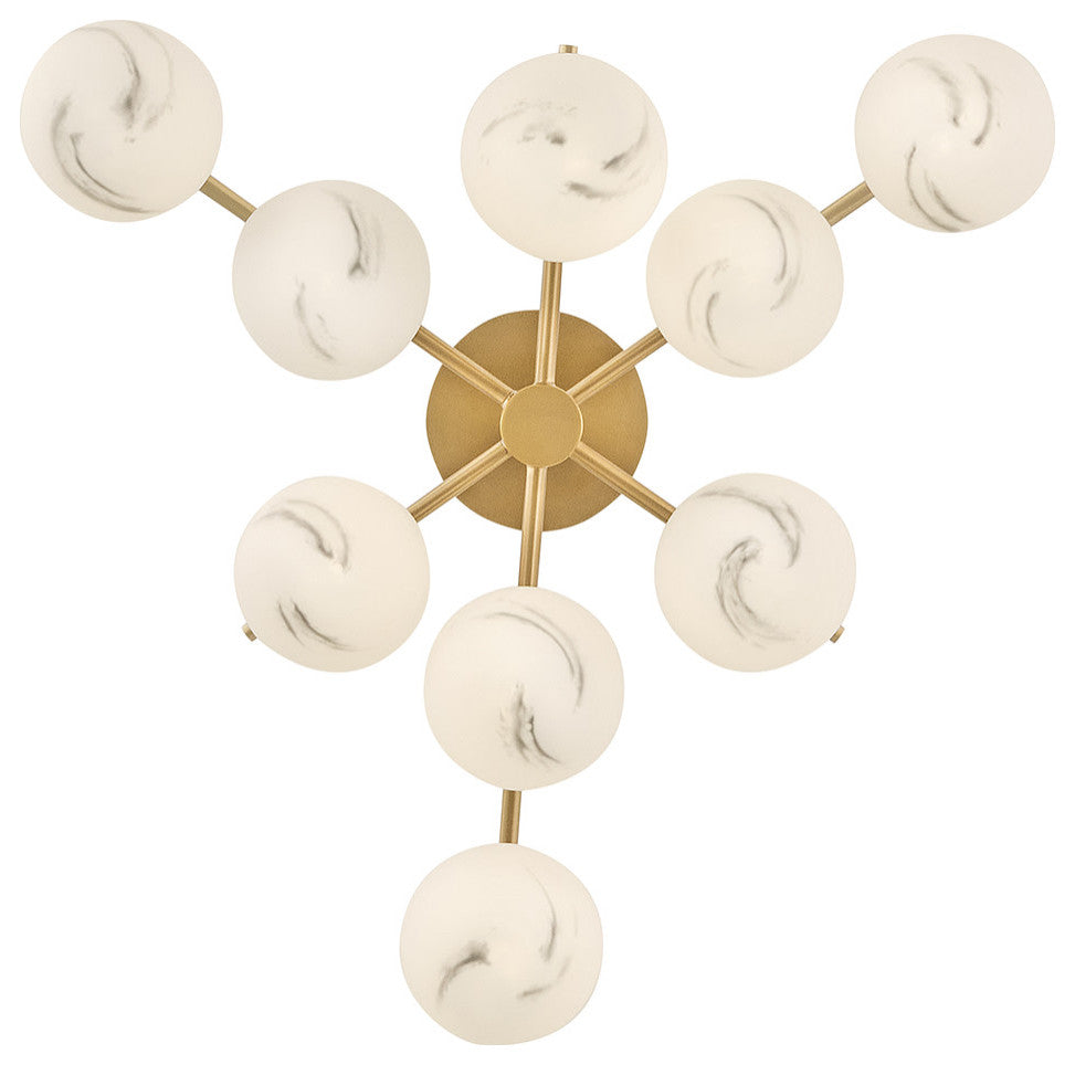 Fredrick Ramond Selene Large Semi-Flush Mount, Lacquered Brass