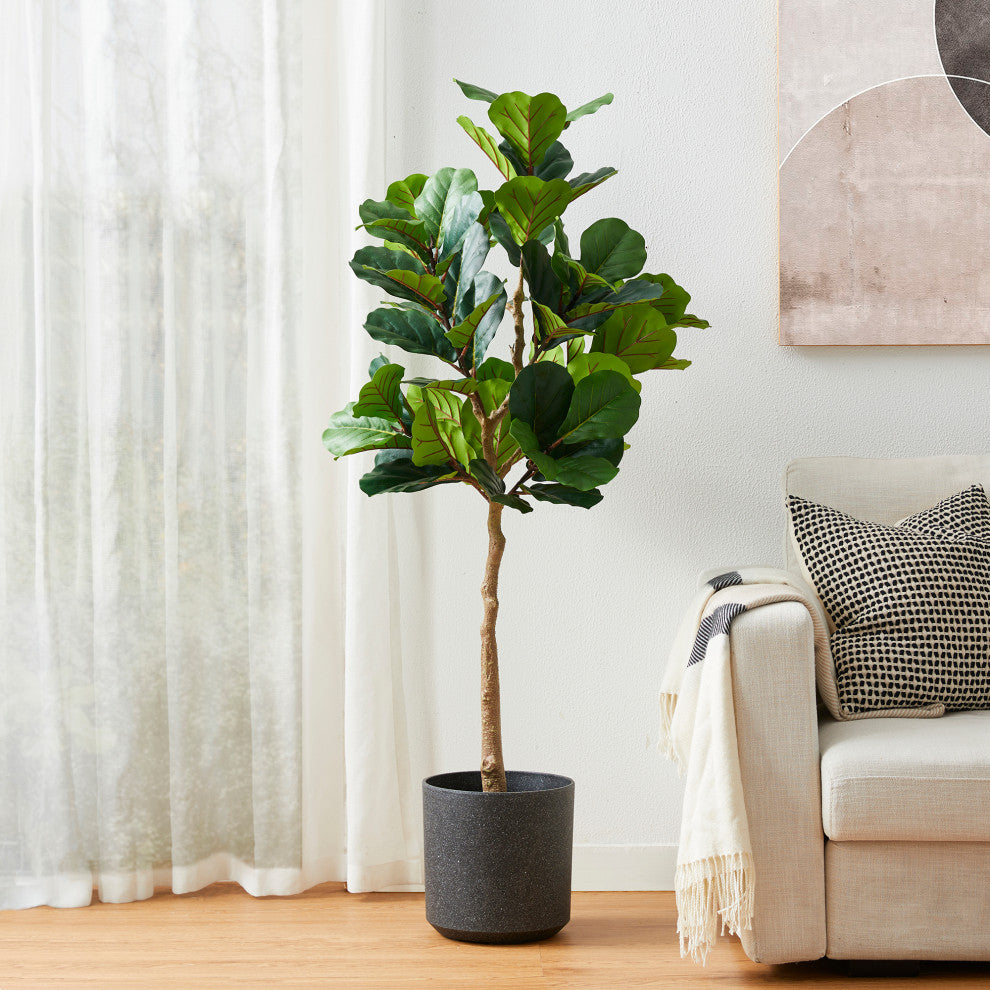 5' Faux Fiddle Leaf Fig Tree in Pot