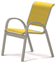 Aruba II Sling Cafe Chair, Textured Warm Gray, Yellow