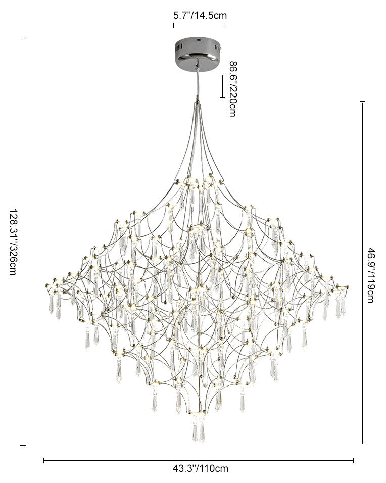 Modern Luxury Firefly Branch Star Led Crystal Chandelier