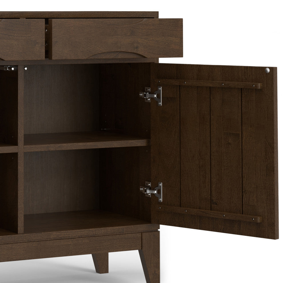Harper Solid Hardwood Entryway Storage Cabinet, Walnut Brown
