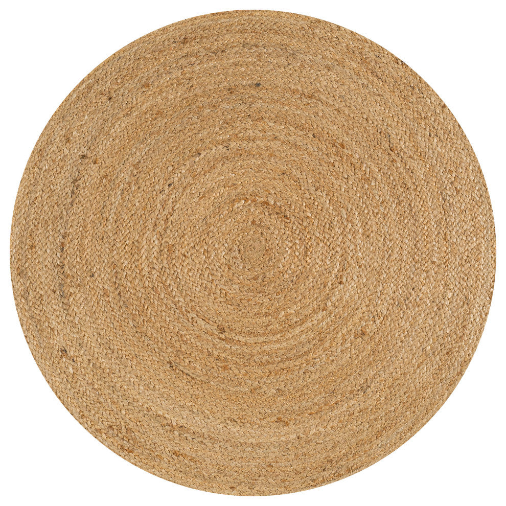 Soleil Round Natural Jute Braided Circle Natural 6' Round Area Rug