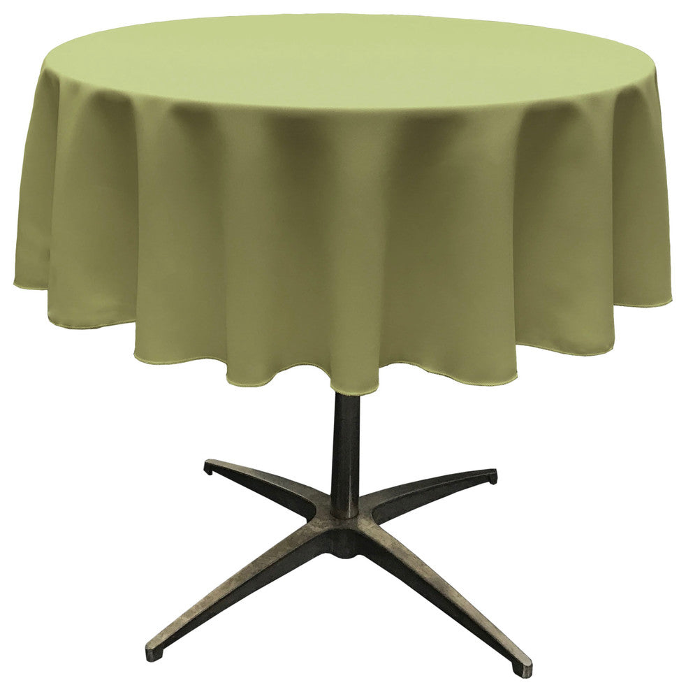 LA Linen Round Polyester Poplin, Dark Sage, 58" Round