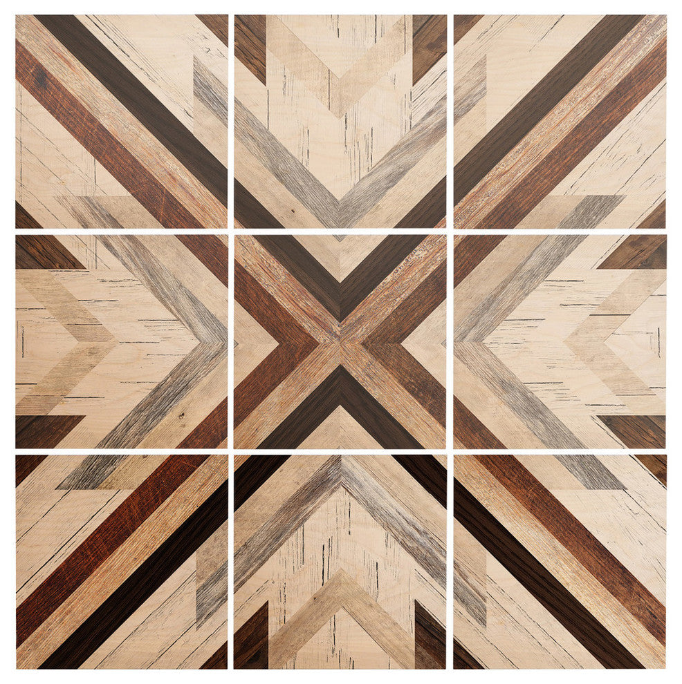 Deny Designs Iveta Abolina Geo Wood 1 Wood Wall Mural, 4'x4'