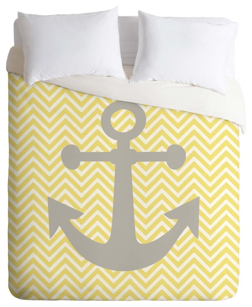 Deny Designs Lara Kulpa Yellow Anchor Duvet Cover - Lightweight