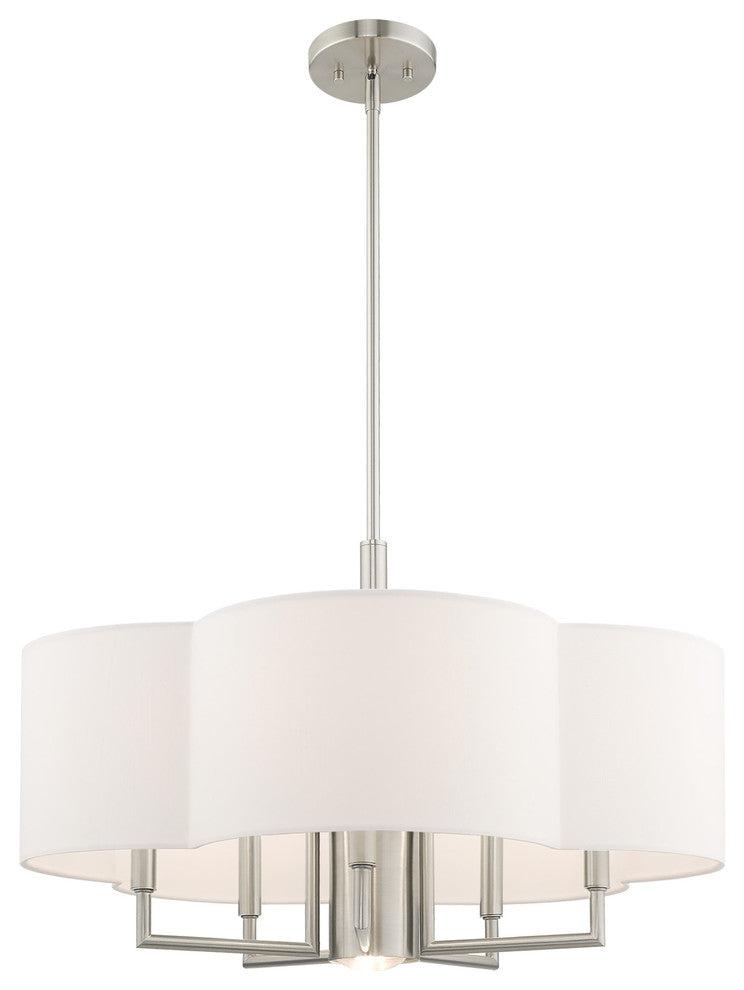Livex Lighting Brushed Nickel 5 + 1 * Light Pendant Chandelier