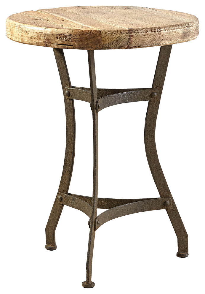 Stonehenge Reclaimed Pine & Iron Tripod Martini End Table