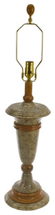 32" Tall Marble Table Lamp "Galileo", Fossil and Caramel