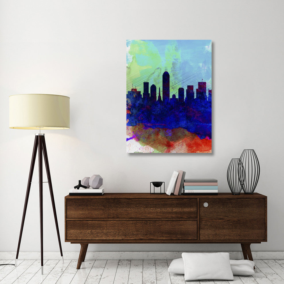 "Indianapolis Watercolor Skyline" Fine Art Print