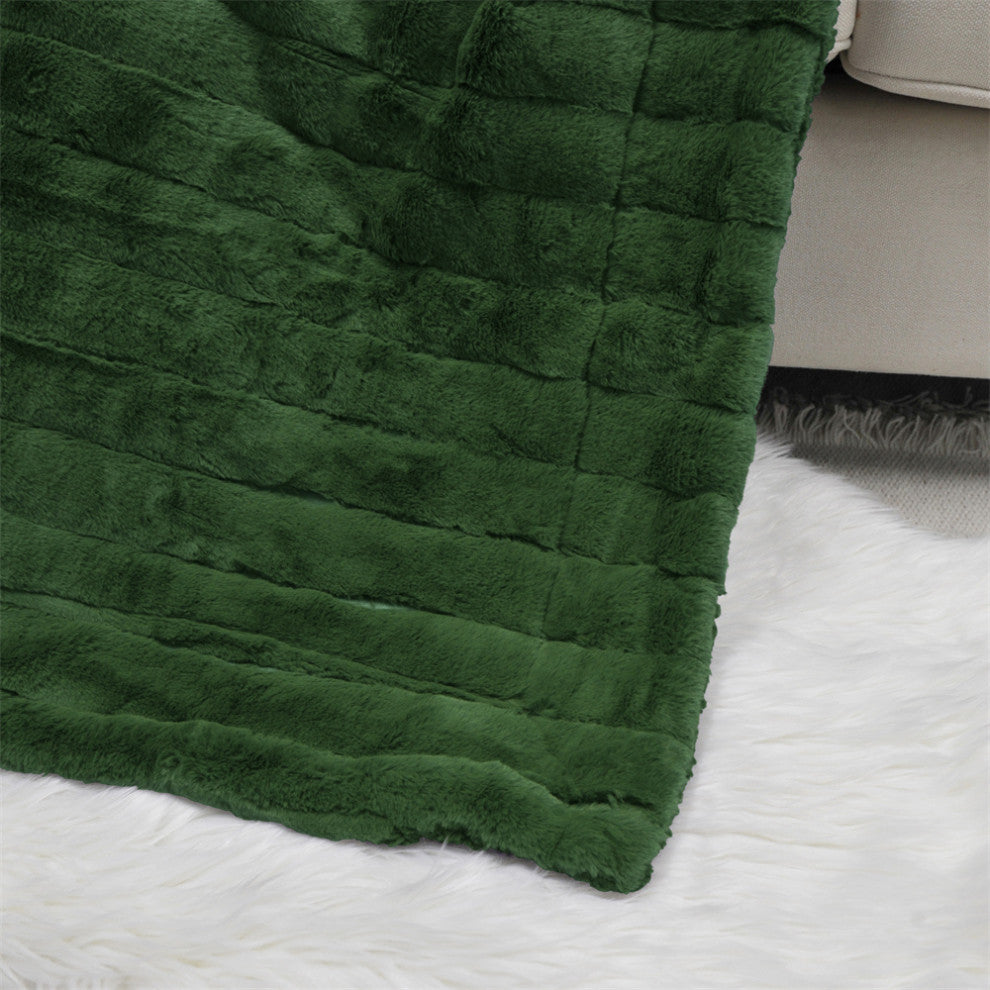 Super Mink Faux Fur Throw Blanket, Eden, 50"x60"