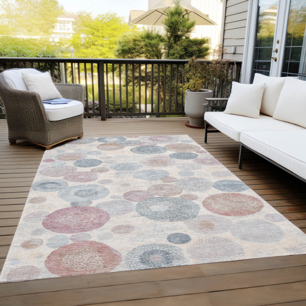 Machine Washable Indoor/Outdoor Chantille ACN1896 Peach 2'6" x 3'10" Rug