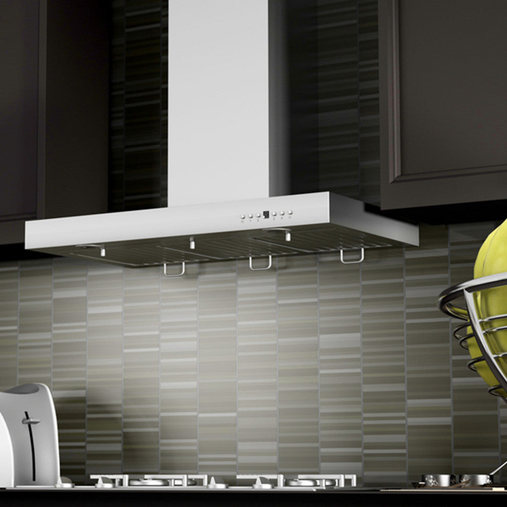 ZLINE 30, Wall Mount Range Hood, Stainless Steel With Crown Molding KECRN-30