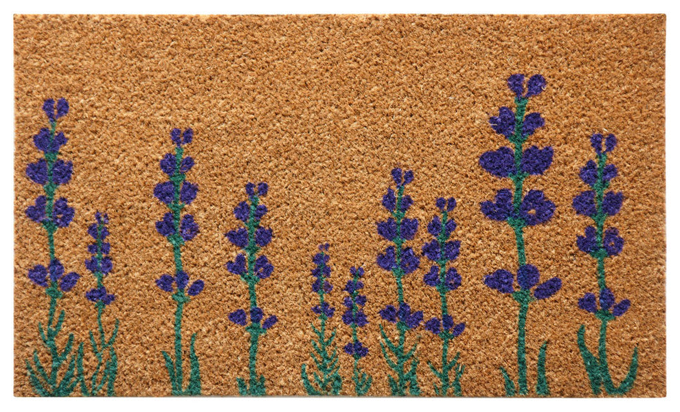 Purple English Lavender Flower Doormat, 18x30"