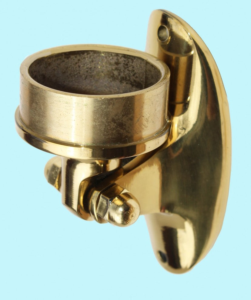 Solid Brass Saddle Bracket Plug 2" OD Lacquered Bar Rail Renovators Supply