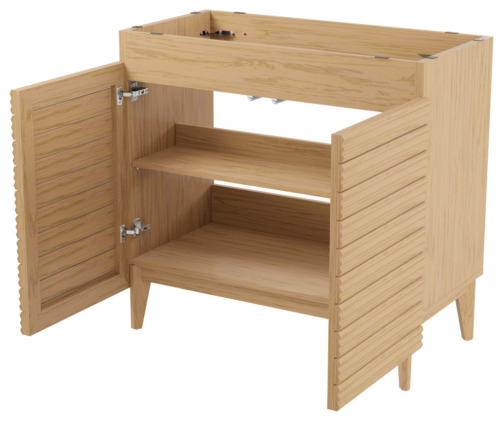 36" Modern Farmhouse 2-Shelf Bath Vanity Cabinet Only (Sink Basin not Included)