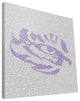LSU Tigers Typo Canvas Print, 16"x16"