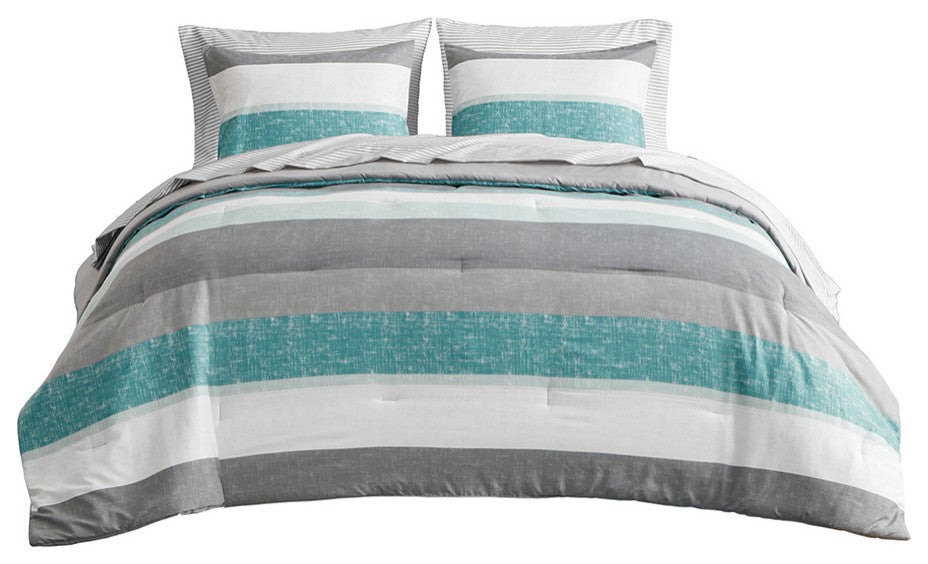 Madison Park Essentials Jaxon Stripe Comforter Set With Bed Sheets
