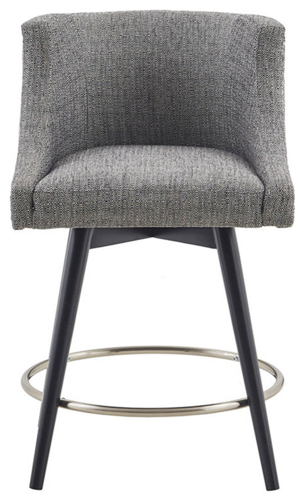 Madison Park Mateo Barrel Style Swivel Counter Stool, Grey