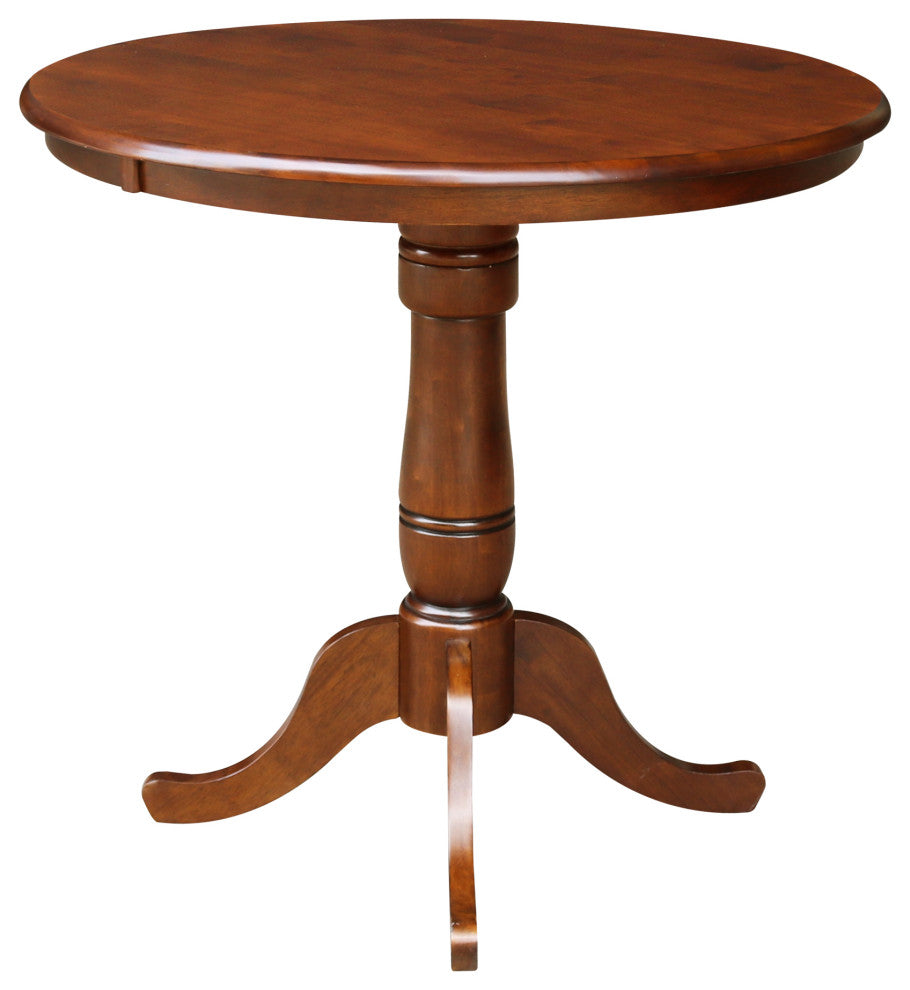Round Top Pedestal Table, Espresso, 30 Inch Round