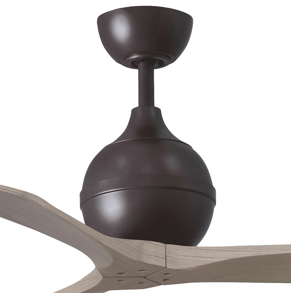 Irene-3 Paddle Fan, Textured Bronze, 42", Gray Ash Blades