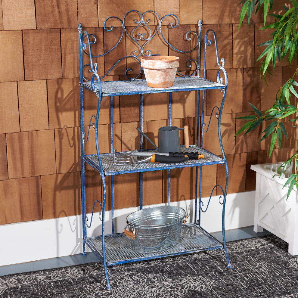 Safavieh Torus Patio 3-Tier Shelf Antique Blue