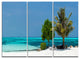 "Beach With White Sand and Turquoise Water" Metal Wall Art, 3 Panels, 36"x28"