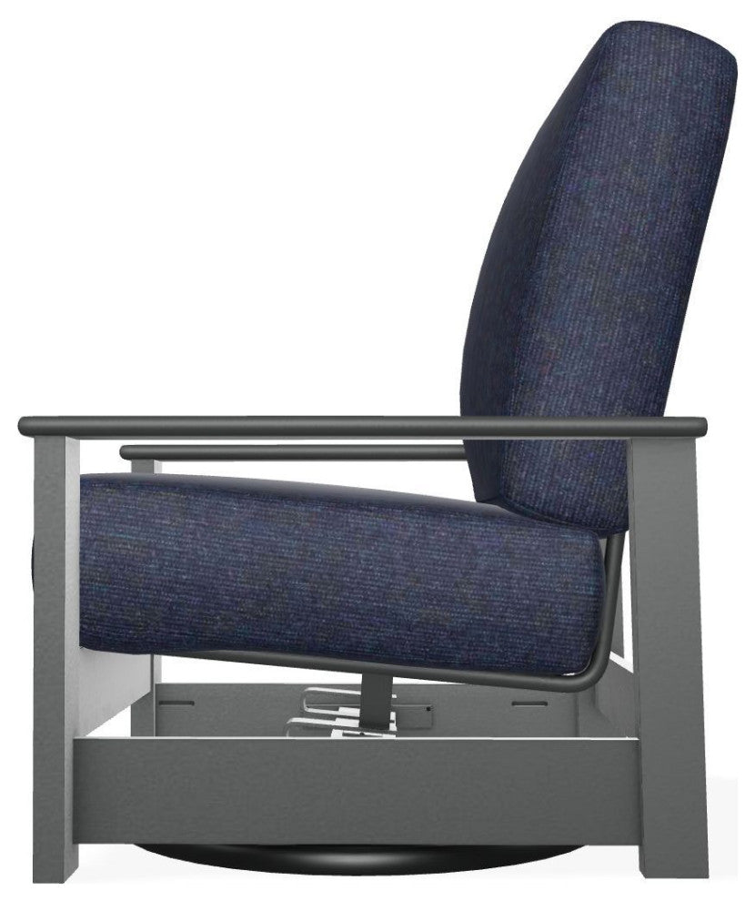 Leeward Deep Seat Outdoor Hidden Swivel Rocker, Indigo/Graphite